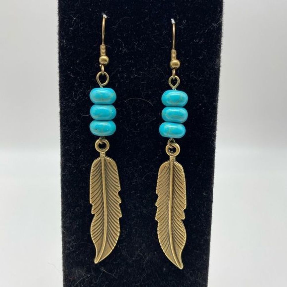 Turquoise Leaf 🍂 Earrings